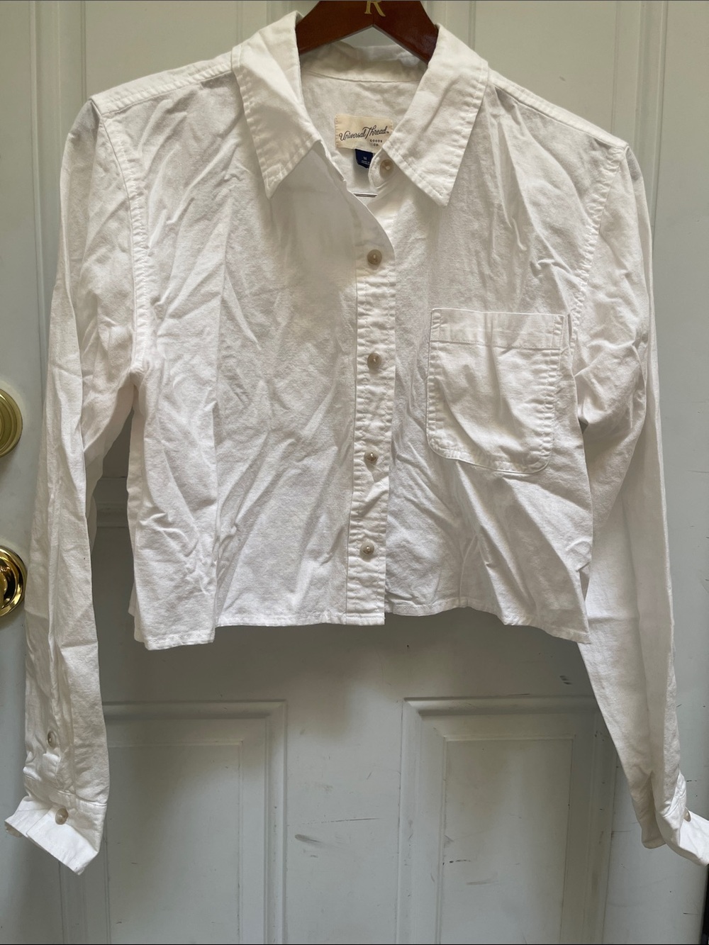 Universal Thread White Cropped Button-Up